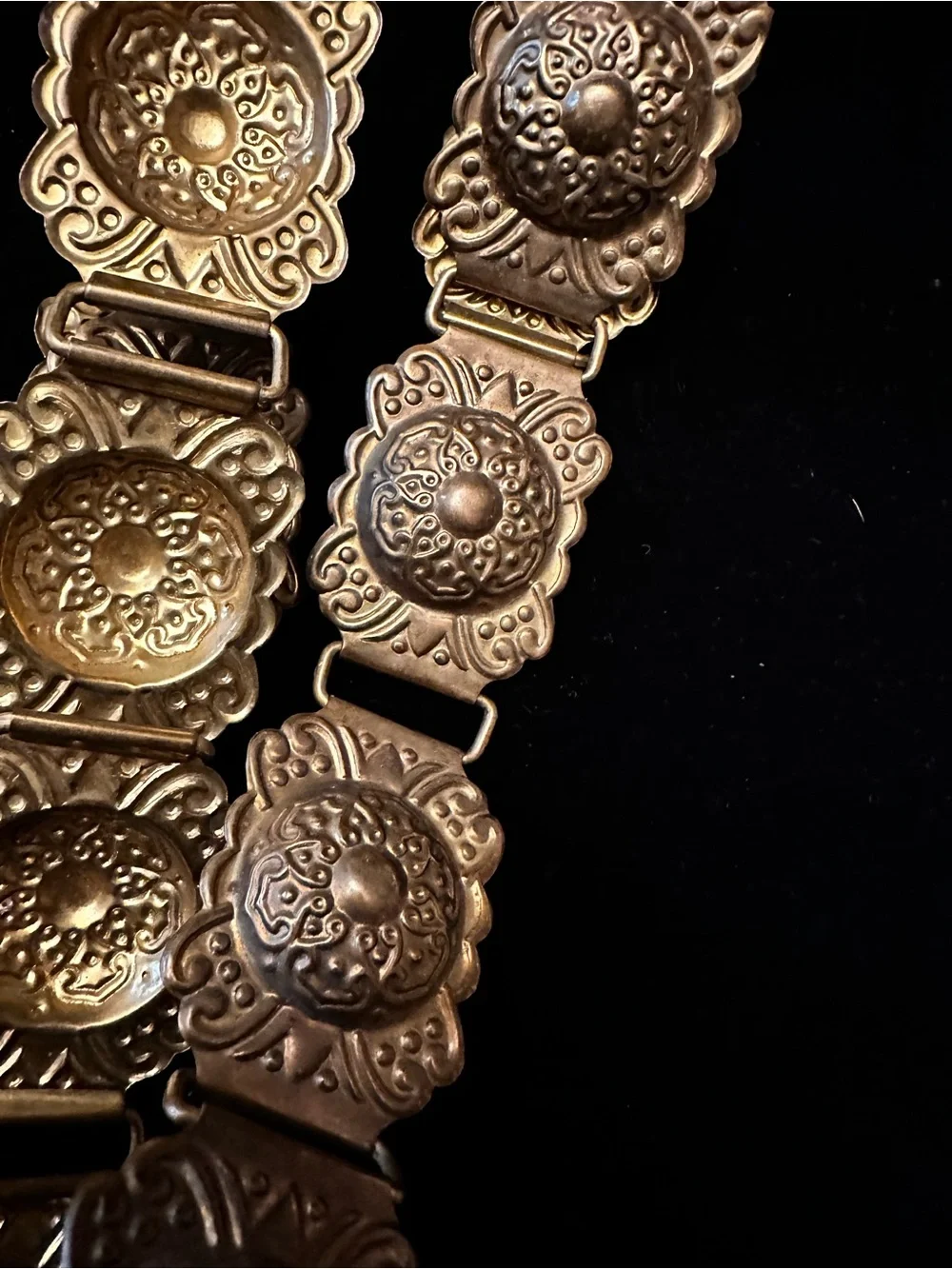 Borouque Style Vintage Gilt Washed or Brass Waist chain/ Belt 33”